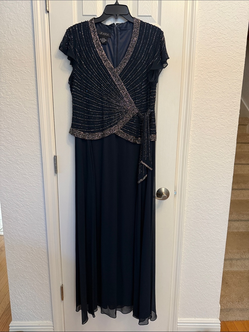 JKARA/Nordstrom Navy Beaded Formal dress